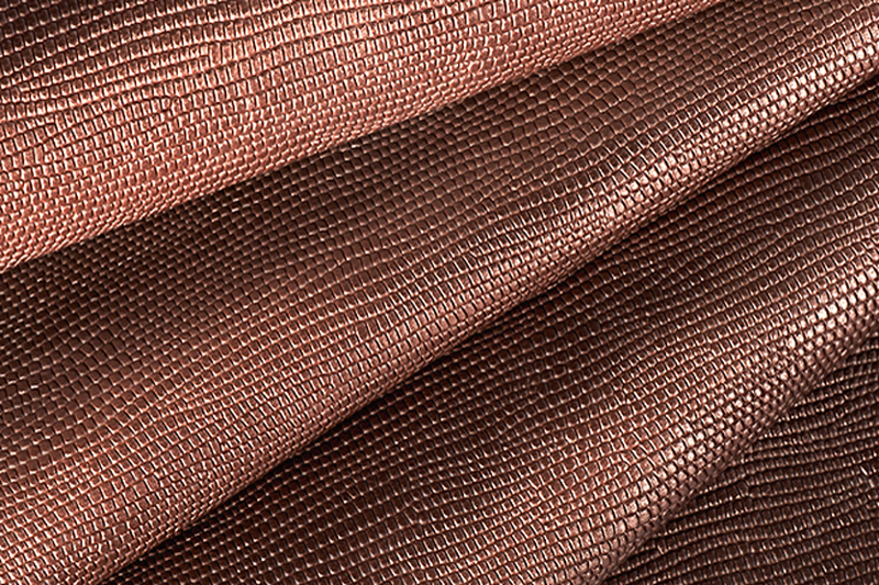 Metallic leather : terracotta orange Magnetic Lizard - Customization F. KOOIJMAN Paris